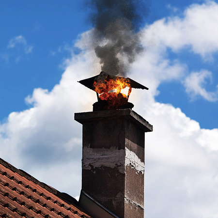 Chimney fire in Crestwood, KY.