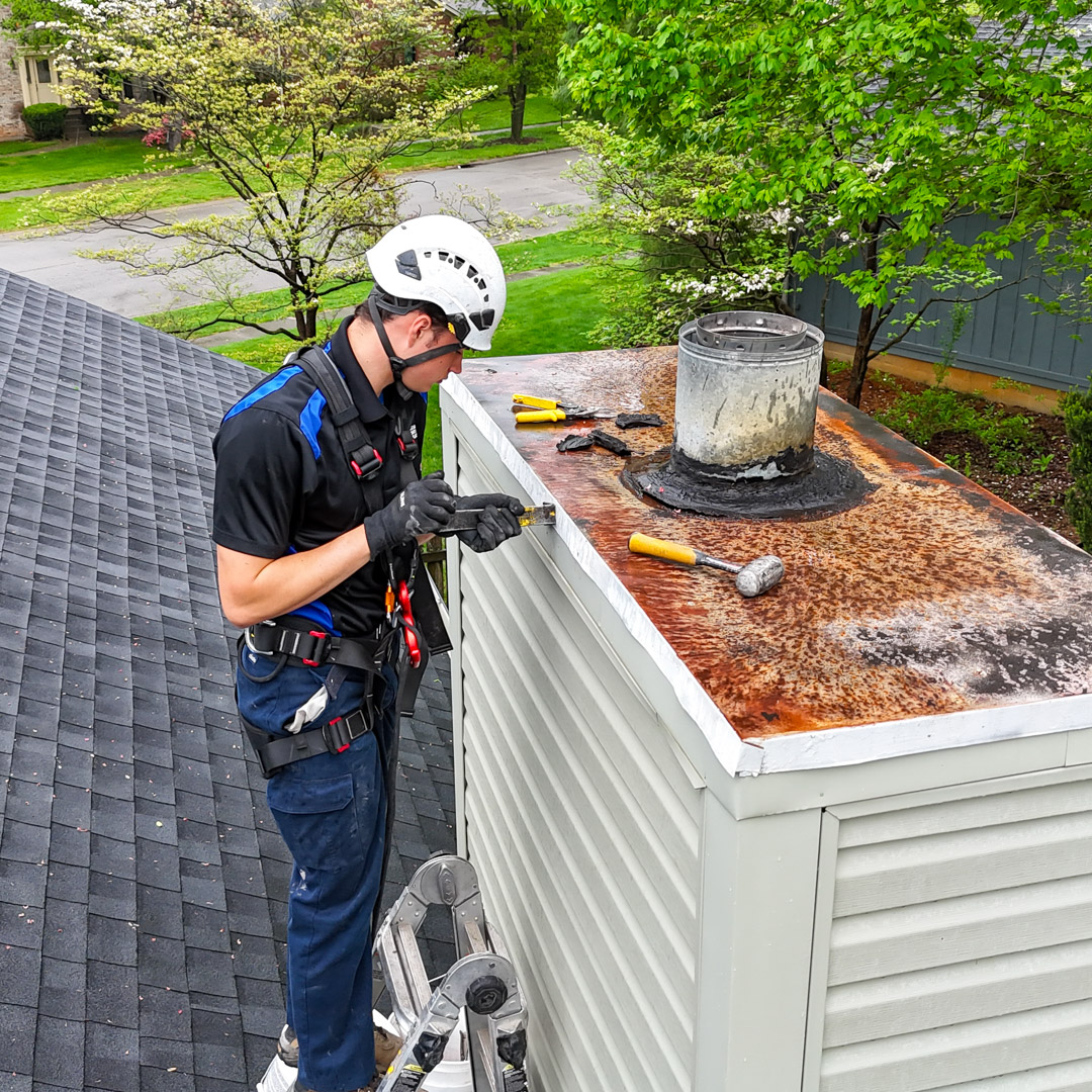Replacing rusty chimney covers and more in Louisville, KY